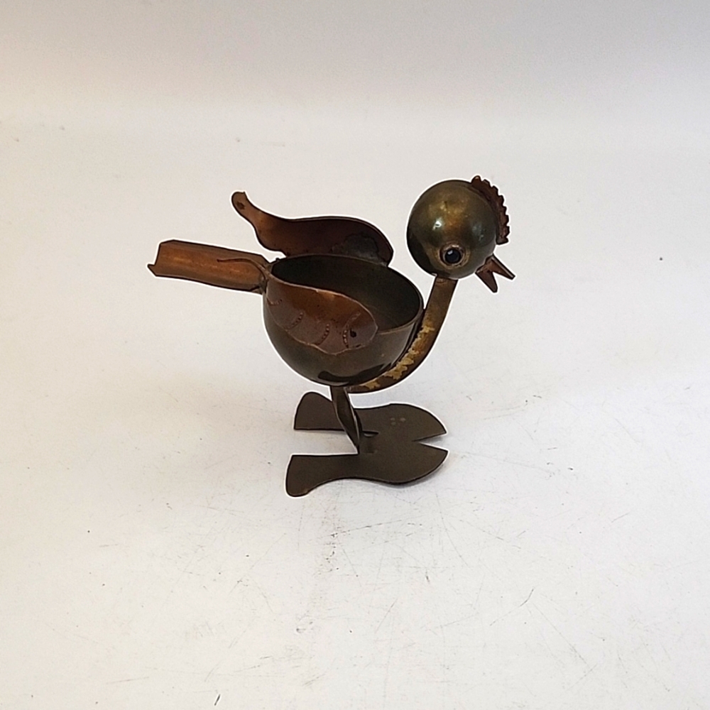Vintage Brass Bird Ashtray 3"